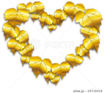 蔦のハート 金 のイラスト素材