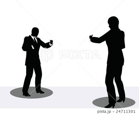 business man and woman silhouette on phone business man and woman silhouette on phone 24711301