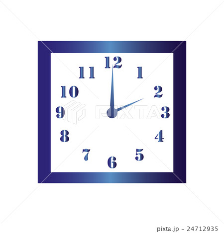 Isolated wall square clock. Two o'clock. Isolated wall square clock. Two o'clock. 24712935