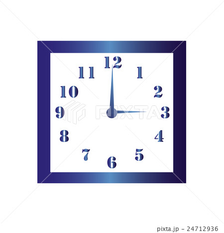 Isolated wall square clock. Three o'clock.  24712936
