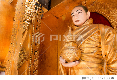 Buddha statue in a beautiful temple. Buddha statue in a beautiful temple. 24713336