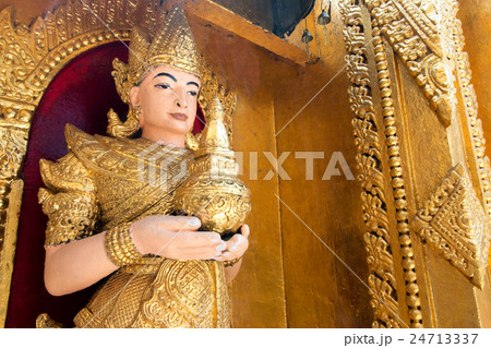Buddha statue in a beautiful temple. Buddha statue in a beautiful temple. 24713337