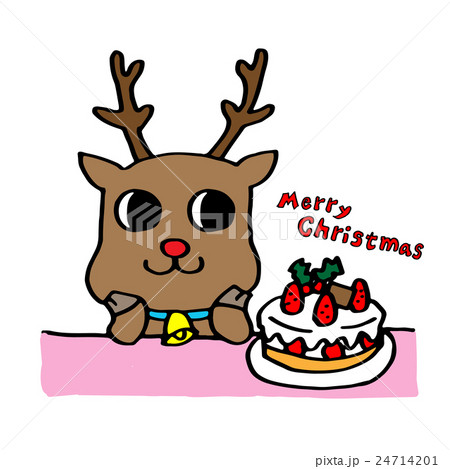 トナカイとクリスマスケーキ トナカイとクリスマスケーキ 24714201