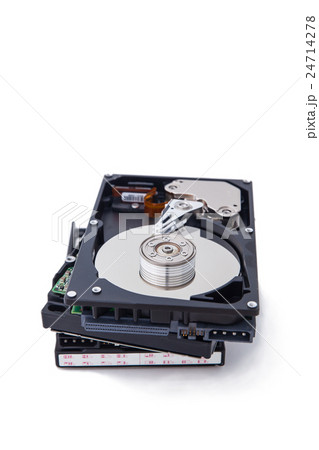 Hard Disk drives stacked isolate on white. Hard Disk drives stacked isolate on white. 24714278