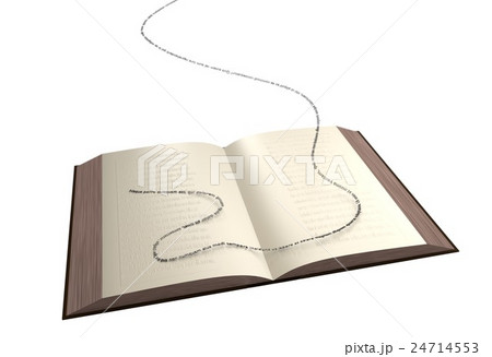 Open book magic and incoming text 3d illustration Open book magic and incoming text 3d illustration 24714553