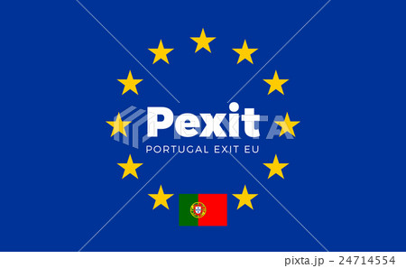Flag of Portugal on European Union. Pexit - 24714554