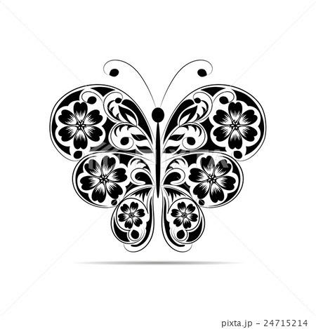 Beautiful butterfly with floral pattern. 24715214