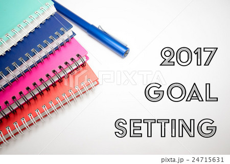 Flat lay business concept. Word 2017 Goal Setting Flat lay business concept. Word 2017 Goal Setting 24715631