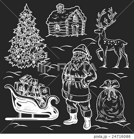 Holly jolly Merry Christmas vector set of icons 24716086