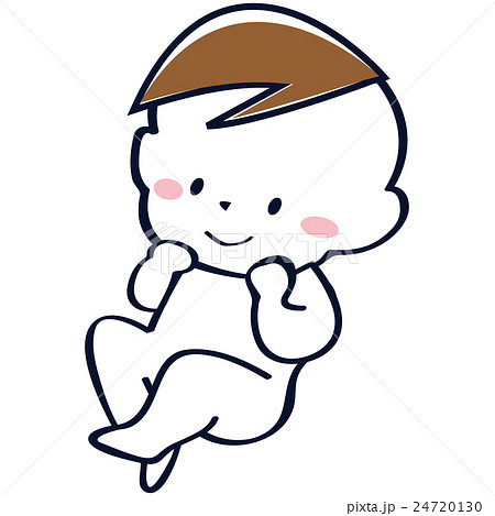 ほほ笑む男の赤ちゃん　胎児　男児 24720130