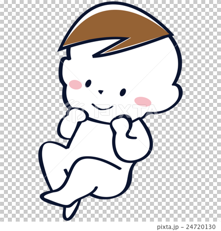 ほほ笑む男の赤ちゃん　胎児　男児 24720130