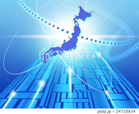 日本地図 未来 近未来 テクノロジーのイラスト素材 2474