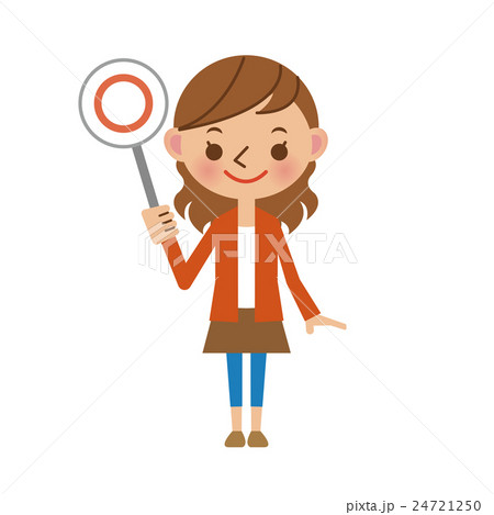 若い女性のまる・正解・OKイメージ 若い女性のまる・正解・OKイメージ 24721250