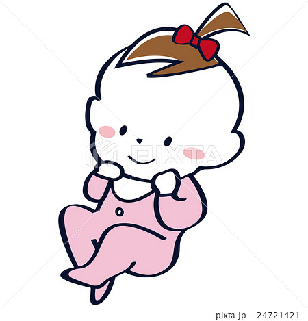 ほほ笑むピンクベビー服を着た女の子の赤ちゃん ほほ笑むピンクベビー服を着た女の子の赤ちゃん 24721421