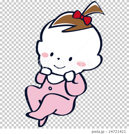 ほほ笑むピンクベビー服を着た女の子の赤ちゃん ほほ笑むピンクベビー服を着た女の子の赤ちゃん 24721421