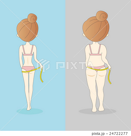 woman take waist slimming ruler 24722277