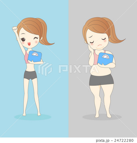 slim woman and fat woman 24722280