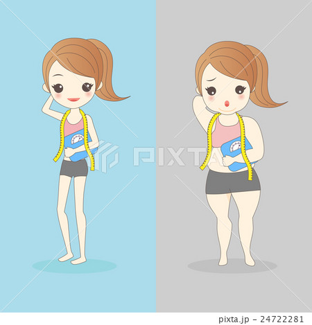 slim woman and fat woman 24722281