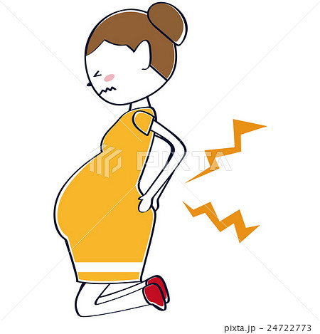 腰痛の妊娠中の女性 マタニティのイラスト素材
