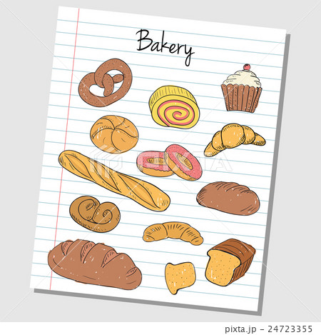 Bakery doodles - lined paper Bakery doodles - lined paper 24723355