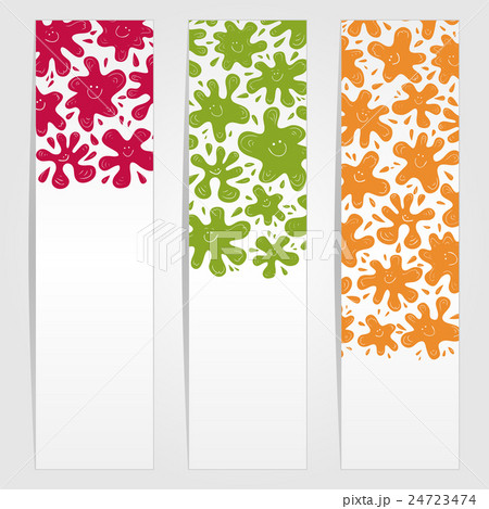Banners with smiling ink blots 24723474