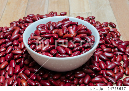 Red beans on wooden background. Red beans on wooden background. 24723657