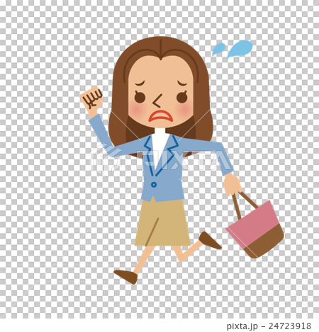 A young woman running in a panic 24723918