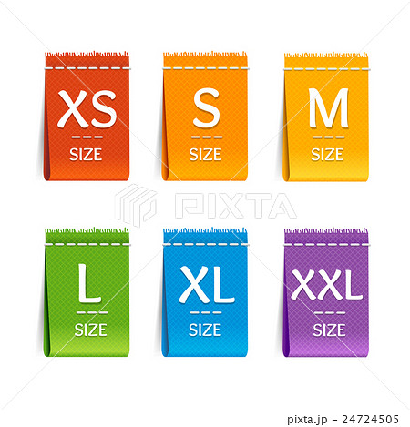 Color Size Clothing Labels Set. Vector Color Size Clothing Labels Set. Vector 24724505