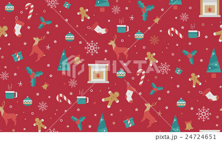 Christmas flat style red seamless pattern 24724651