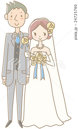 結婚式 ドレスとタキシード のイラスト素材 24725760 Pixta