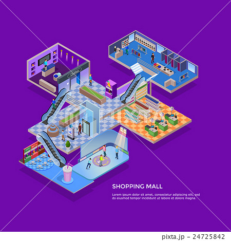 Shopping Mall Isometric Concept 24725842