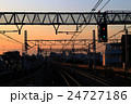 夕焼け線路 24727186