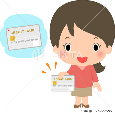 クレジットカードを持った笑顔の女性 24727595