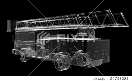 isoladed transparent fire truck 24733021