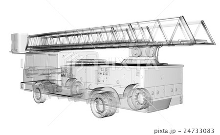 isoladed transparent fire truck 24733083