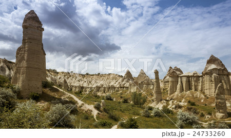 Rock formations in Love Valley of Cappadocia Rock formations in Love Valley of Cappadocia 24733260
