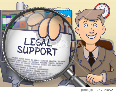 Legal Support through Magnifier. Doodle Concept. 24734852