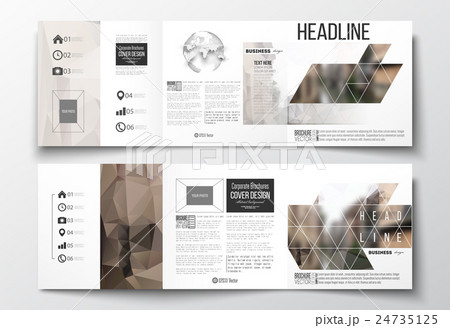 Set of tri-fold brochures, square design templates 24735125