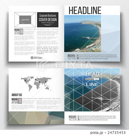 Set of square design brochure template. Colorful 24735453