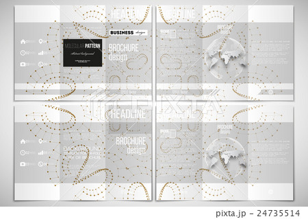 Set of tri-fold brochure design template on both 24735514