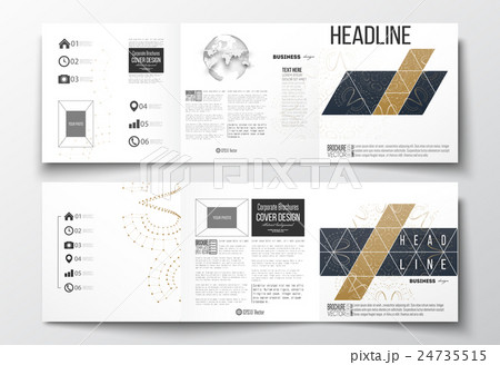 Set of tri-fold brochures, square design templates 24735515