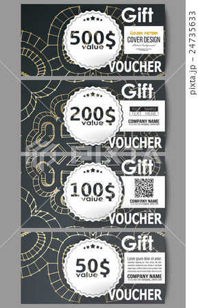 Set of modern gift voucher templates. Polygonal Set of modern gift voucher templates. Polygonal 24735633