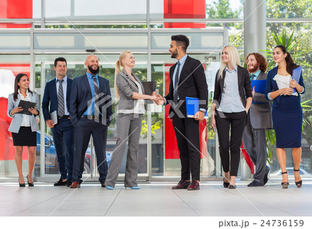 Business People Group Boss Hand Shake In Modern Business People Group Boss Hand Shake In Modern 24736159