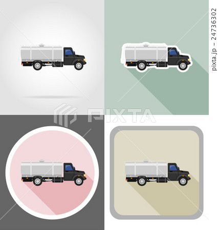 truck with tank for transporting liquids flat icon 24736302