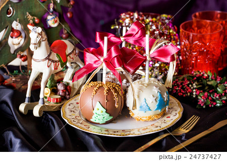 apples on a stick in the new year  24737427