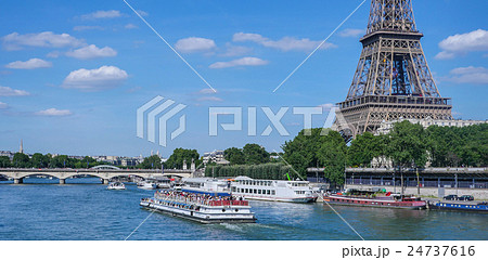 Eiffel Tower in Paris with Seine, France Eiffel Tower in Paris with Seine, France 24737616