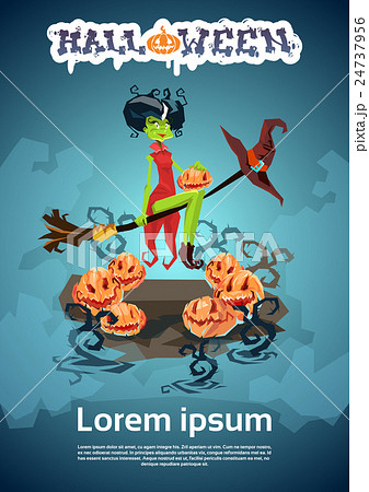 Stylish Witch Happy Halloween Party Invitation 24737956