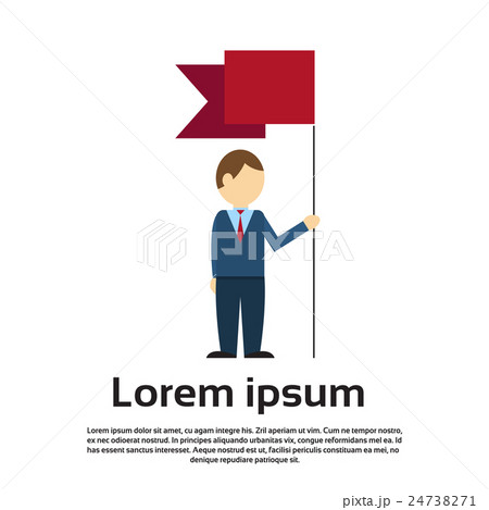 Business Man Hold Flag Banner Business Man Hold Flag Banner 24738271