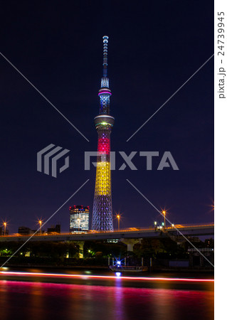 東京スカイツリー 「ベルギー国旗」ライトアップ 東京スカイツリー 「ベルギー国旗」ライトアップ 24739945