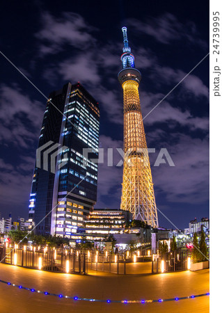東京スカイツリー　「リオ五輪　金メダル」ライトアップ 24739995